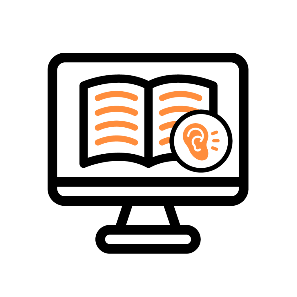 Screen readers icon. Discover how screen readers enable blind and visually impaired users to navigate digital content using speech or Braille output. Learn about popular screen readers, their features, and how they improve accessibility. Find expert training and support at Blazie.